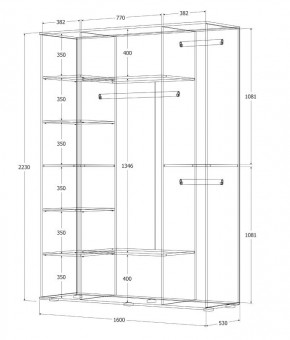 Шкаф Норден 1600 (Белый текстурный) в Игриме - igrim.ok-mebel.com | фото 3