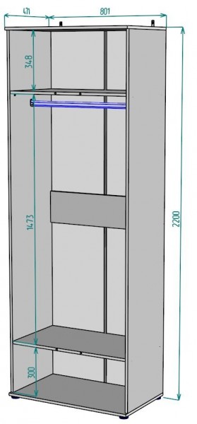 Шкаф Ольга H58 в Игриме - igrim.ok-mebel.com | фото 2