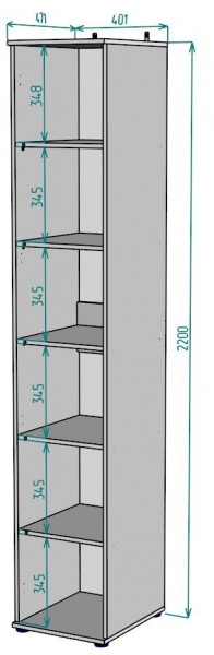 Шкаф Ольга H59 в Игриме - igrim.ok-mebel.com | фото 2