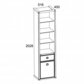 Шкаф открытый 1D1S, MAGELLAN, цвет Сосна винтаж в Игриме - igrim.ok-mebel.com | фото 2