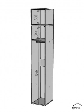 Шкаф с антресолью Linnea MHR-1A-1 2450х400х510 (ДВ-М 11.1.25) в Игриме - igrim.ok-mebel.com | фото 3