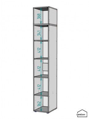 Шкаф с антресолью Linnea MHR-1A-2 2450х400х510 (ДВ-М 11.1.25) в Игриме - igrim.ok-mebel.com | фото 3