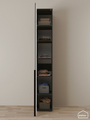 Шкаф с антресолью Linnea MHR-1A-2 2450х400х510 (Графит-М 11.1.25) в Игриме - igrim.ok-mebel.com | фото 4