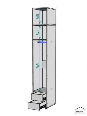 Шкаф с антресолью Linnea MHR-1A-3 2450х400х510 (ДВ-М 11.1.25) в Игриме - igrim.ok-mebel.com | фото 3