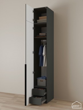 Шкаф с антресолью Linnea MHR-1A-3 2450х400х510 (Графит-М 11.1.25) в Игриме - igrim.ok-mebel.com | фото 5