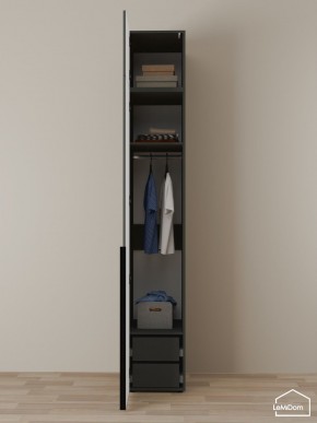 Шкаф с антресолью Linnea MHR-1A-3 2450х400х510 (Графит-М 11.1.25) в Игриме - igrim.ok-mebel.com | фото 6