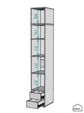 Шкаф с антресолью Linnea MHR-1A-4 2450х400х510 (Графит-М 11.1.25) в Игриме - igrim.ok-mebel.com | фото 3
