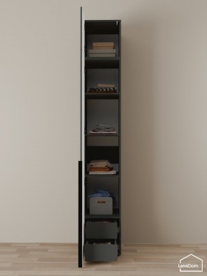 Шкаф с антресолью Linnea MHR-1A-4 2450х400х510 (Графит-М 11.1.25) в Игриме - igrim.ok-mebel.com | фото 4
