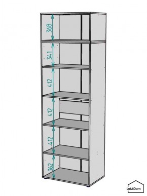 Шкаф с антресолью Linnea MHR-2A-2 2450х800х510 (ДВ-М 11.1.25) в Игриме - igrim.ok-mebel.com | фото 3
