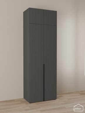 Шкаф с антресолью Linnea MHR-2A-3 2450х800х510 (Графит-М 11.1.25) в Игриме - igrim.ok-mebel.com | фото