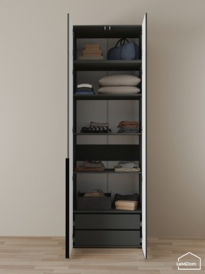 Шкаф с антресолью Linnea MHR-2A-3 2450х800х510 (Графит-М 11.1.25) в Игриме - igrim.ok-mebel.com | фото 5