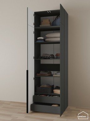 Шкаф с антресолью Linnea MHR-2A-3 2450х800х510 (Графит-М 11.1.25) в Игриме - igrim.ok-mebel.com | фото 6