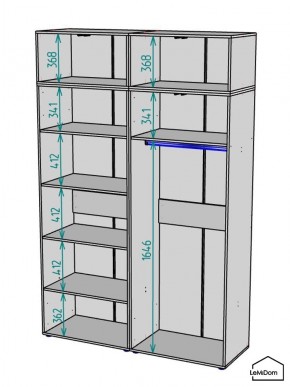 Шкаф с антресолью Linnea MHR-4A-1 2450х1600х510 (Графит-М 11.1.25) в Игриме - igrim.ok-mebel.com | фото 3