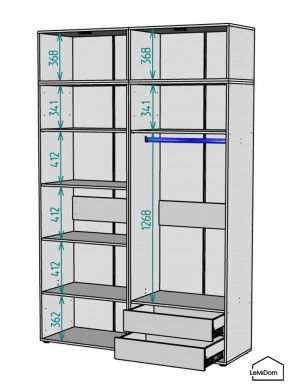 Шкаф с антресолью Linnea MHR-4A-2 2450х1600х510 (ДВ-М 11.1.25) в Игриме - igrim.ok-mebel.com | фото 3
