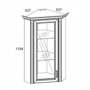 Шкаф с витриной 1VU, MONAKO, цвет Сосна винтаж/дуб анкона в Игриме - igrim.ok-mebel.com | фото 2