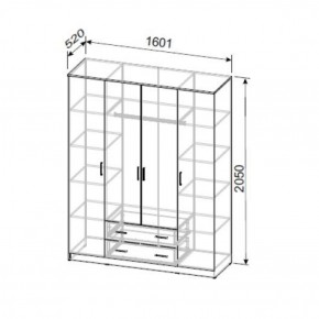 Шкаф ШК 1 (Дуб Золотой) в Игриме - igrim.ok-mebel.com | фото 2