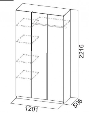 Шкаф ШК-5 (1200) Белый текстурный в Игриме - igrim.ok-mebel.com | фото 3