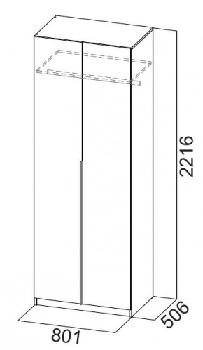 Шкаф ШК-5 (800) Графит серый в Игриме - igrim.ok-mebel.com | фото 2