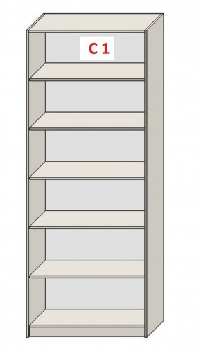 Шкаф СТАНДАРТ С1 без ящика серия "ГЕСТИЯ" (Бежевый песок/Дуб Небраска натуральный ) 800*520*2300 в Игриме - igrim.ok-mebel.com | фото 3