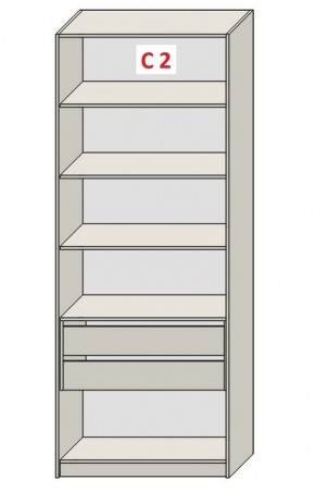 Шкаф СТАНДАРТ С1 без ящика серия "ГЕСТИЯ" (Светло-серый/Дуб Небраска натуральный) 800*520*2300 в Игриме - igrim.ok-mebel.com | фото 6