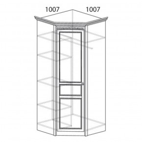 Шкаф угловой №183 "Лючия" Фасад глухой (Угол 1007*1007) Дуб оксфорд в Игриме - igrim.ok-mebel.com | фото 2