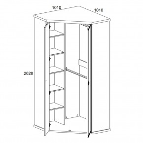 Шкаф угловой 2D, MAGELLAN, цвет Сосна винтаж в Игриме - igrim.ok-mebel.com | фото 2