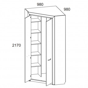 Шкаф угловой 2D, OLIVIA, цвет вудлайн крем/дуб анкона в Игриме - igrim.ok-mebel.com | фото 3