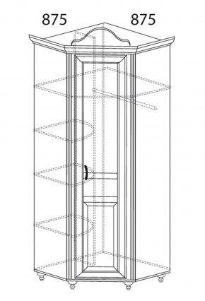 Шкаф угловой №562 "Алиса" (угол 875*875) в Игриме - igrim.ok-mebel.com | фото 2