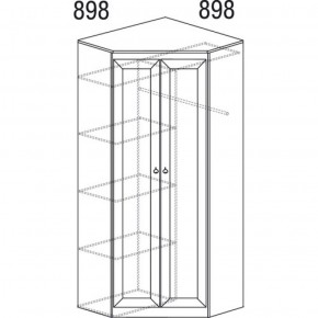 Шкаф угловой №606 Инна (угол 898*898) Денвер темный в Игриме - igrim.ok-mebel.com | фото 3