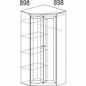 Шкаф угловой №606 "Инна" (угол 898*898) Денвер светлый в Игриме - igrim.ok-mebel.com | фото