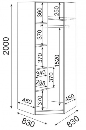 Шкаф угловой с зеркалом ОСТИН М01 (ЯШС) в Игриме - igrim.ok-mebel.com | фото 3