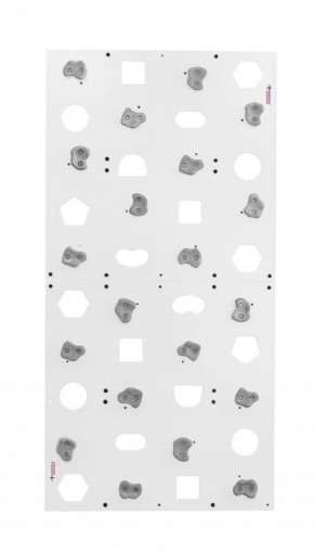 Скалодром пристенный (1000*2000) стандарт ЭЛЬБРУС Pastel с отверстиями (20 шт. серых зацепов) цв.белый в Игриме - igrim.ok-mebel.com | фото