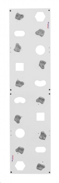 Скалодром пристенный (500*2000) стандарт ЭЛЬБРУС Pastel с отверстиями (10 шт. серых зацепов) цв.белый в Игриме - igrim.ok-mebel.com | фото