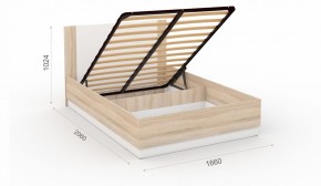 Спальня Аврора Кровать 160 с подъемным механизмом Дуб сонома/Белый в Игриме - igrim.ok-mebel.com | фото 2