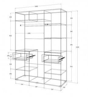 Спальный гарнитур Лиана (Дуб Крафт Белый/Графит) в Игриме - igrim.ok-mebel.com | фото 14