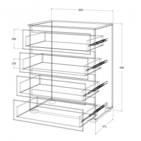 Спальный гарнитур Лиана (Дуб Крафт Белый/Графит) в Игриме - igrim.ok-mebel.com | фото 8