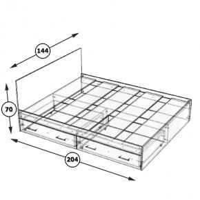 Стандарт Кровать с ящиками 1400, цвет дуб сонома, ШхГхВ 143,5х203,5х70 см., сп.м. 1400х2000 мм., без матраса, основание есть в Игриме - igrim.ok-mebel.com | фото 6