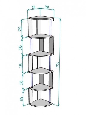Стеллаж Maria S113-MA (Графит) в Игриме - igrim.ok-mebel.com | фото 3