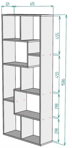 Стеллаж S8 1586х675х221 в Игриме - igrim.ok-mebel.com | фото 2