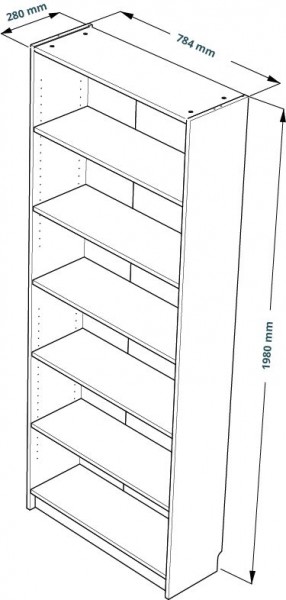 Стеллаж Варма 80, высокий с шестью полками, цвет белый в Игриме - igrim.ok-mebel.com | фото 3