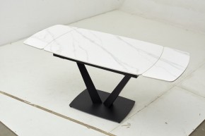 Стол ALATRI 120 MATT WHITE MARBLE SOLID CERAMIC / BLACK, ®DISAUR в Игриме - igrim.ok-mebel.com | фото 2