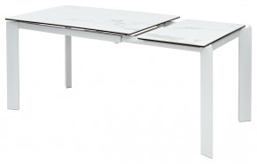 Стол CORNER 120 HIGH GLOSS STATUARIO керамика, стекло/ белый каркас, ®DISAUR в Игриме - igrim.ok-mebel.com | фото 3