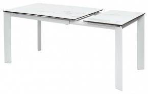 Стол CORNER 120 HIGH GLOSS STATUARIO керамика, стекло/ белый каркас, ®DISAUR в Игриме - igrim.ok-mebel.com | фото 4