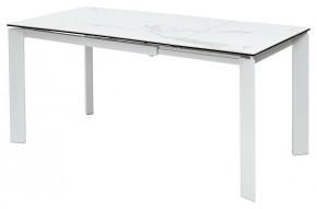 Стол CORNER 120 HIGH GLOSS STATUARIO керамика, стекло/ белый каркас, ®DISAUR в Игриме - igrim.ok-mebel.com | фото 5