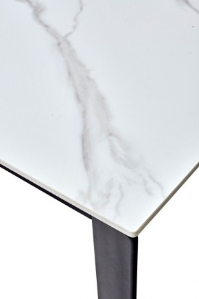 Стол CORNER 120 MATT WHITE MARBLE SOLID CERAMIC / BLACK, ®DISAUR в Игриме - igrim.ok-mebel.com | фото 3