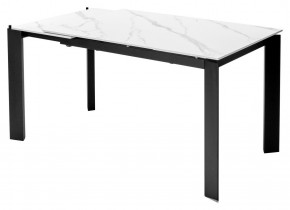 Стол CORNER 120 MATT WHITE MARBLE SOLID CERAMIC / BLACK, ®DISAUR в Игриме - igrim.ok-mebel.com | фото 4