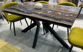 Стол Кентукки 3 140 ЯШМА, стекло / ЧЕРНЫЙ, М-City в Игриме - igrim.ok-mebel.com | фото 7