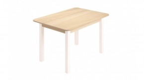 Стол ЛДСП (опоры белые) ясень шимо светлый в Игриме - igrim.ok-mebel.com | фото
