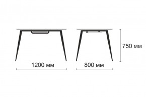 Стол раздвижной Корсика В1 (Бискайская сосна/черный) в Игриме - igrim.ok-mebel.com | фото 2