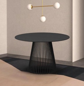 Стол TERNI 120 MATT BLACK MARBLE SOLID CERAMIC Черный мрамор матовый, керамика /Черн.каркас, ®DISAUR в Игриме - igrim.ok-mebel.com | фото 2